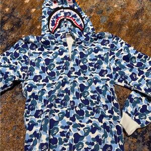 Bape Blue Camo Shark Hoodie
